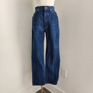 Vintage 90s Lee High Waist Straight Leg Jeans Dark Wash Denim USA Made 2